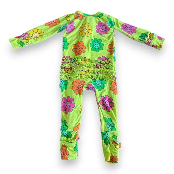 Gigi and Max Neon Bamboo Ruffle Zippy "Ashleigh" 3-6 Months - Picture 2 of 3